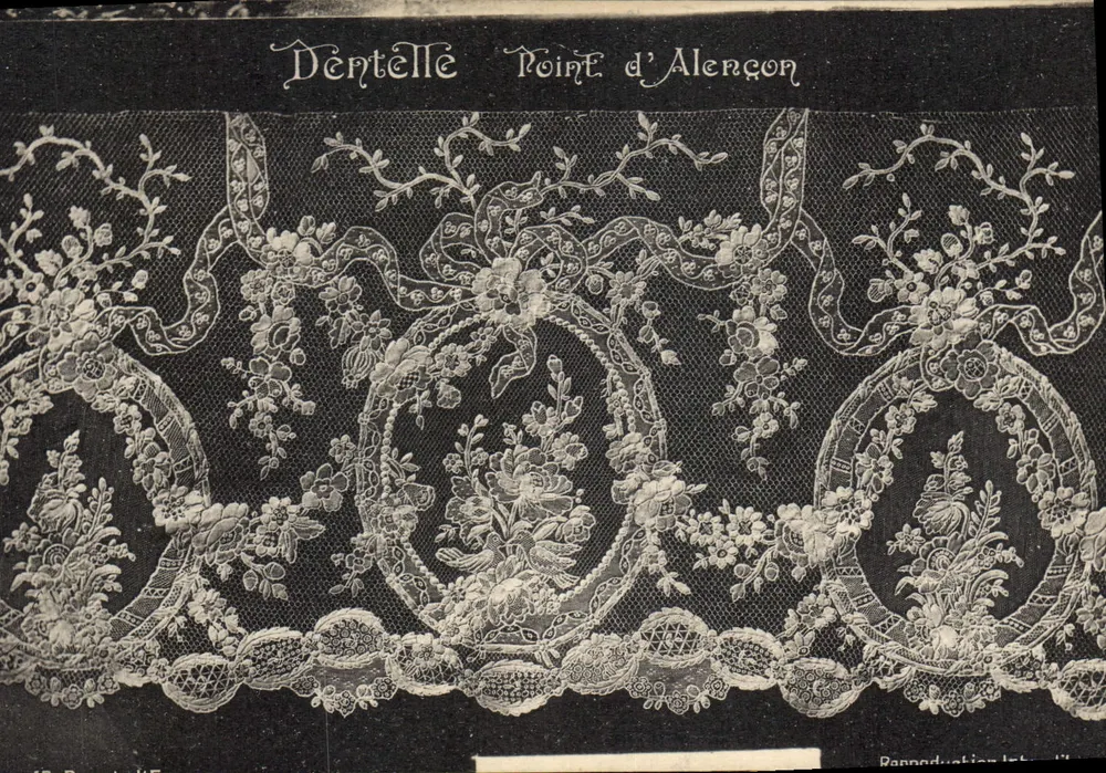 Dentelle Pointe d'Alençon — reprodução litográfica — editor não identificado, n° de série 15 - Frente