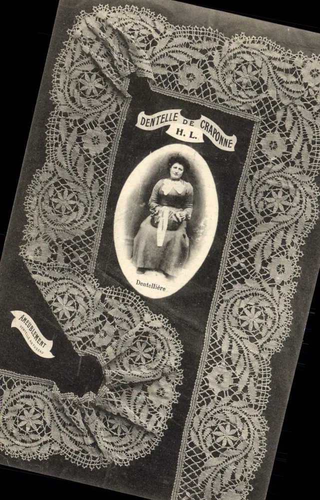 Dentelle de Craponne — H. L. — Dentellière — editor Mandarte-Breton - Frente