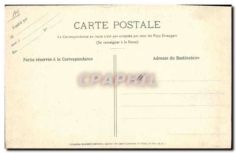 Dentelle de Craponne — H. L. — Dentellière — editor Mandarte-Breton - Verso