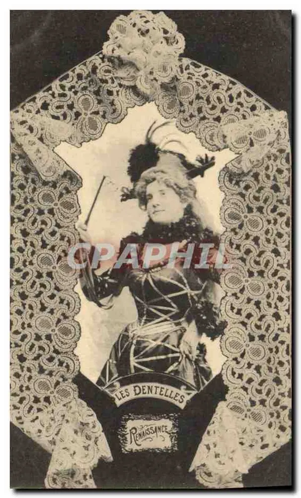 Mulher em traje de cena — Les Dentelles — Fototipia A. Bargaron et Cie, Nancy - Frente