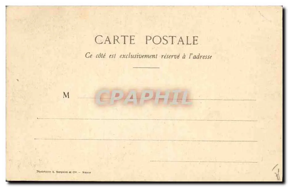 Mulher em traje de cena — Les Dentelles — Fototipia A. Bargaron et Cie, Nancy - Verso