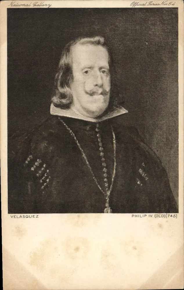 Philip IV (Old) — Portrait von Velázquez — National Gallery, offizielle Serie Nr. 54 - Vorderseite