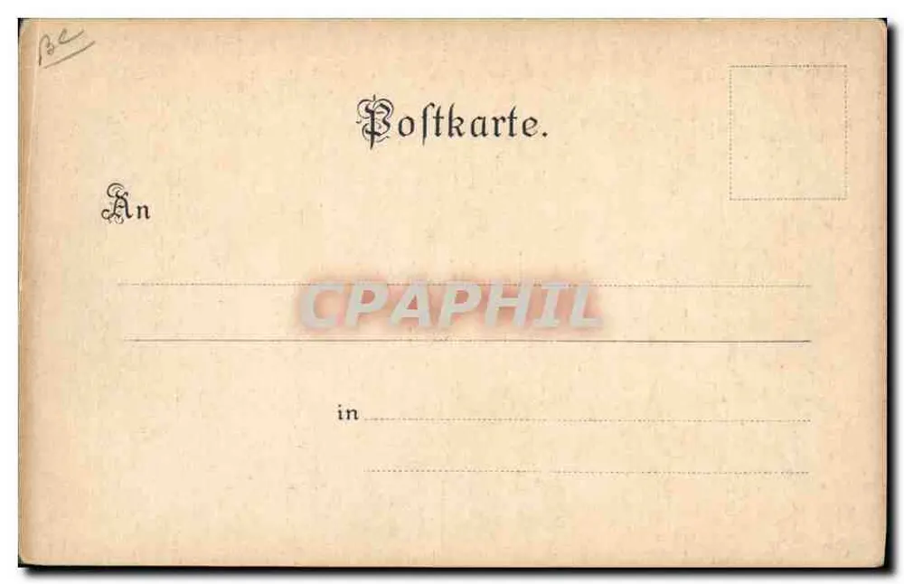 Porträt eines alten Mannes — deutscher Text und Karte Deutschlands — Verlag E. D. Böhr, Berlin - Rückseite