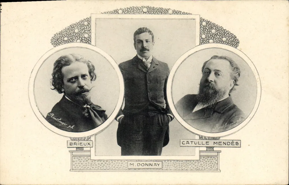 Briieux e Catulle Mendès — M. Donnay — foto de Boutilenger - Frente