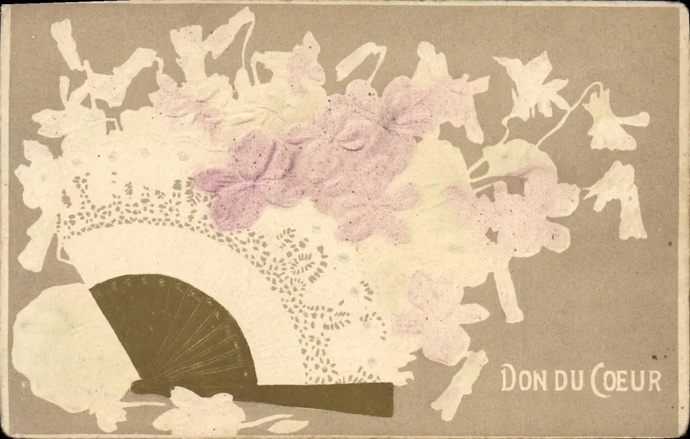 Doação do Coração — Flores e leque — Editor desconhecido - Frente
