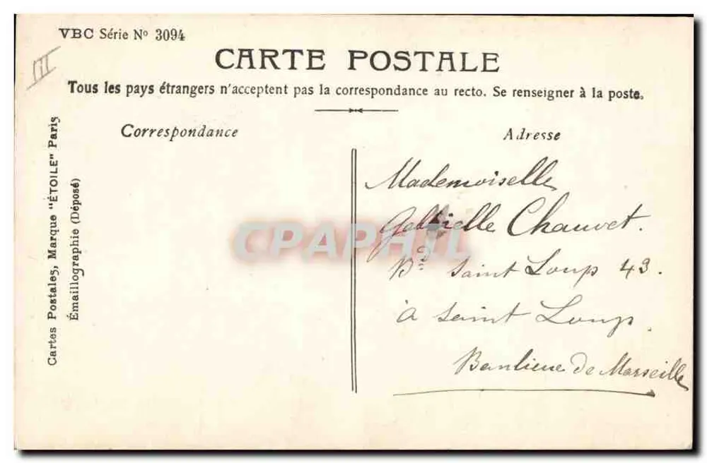 Junge Frau im Uniform — 1907 — LE NORMAND PHOT. - Rückseite