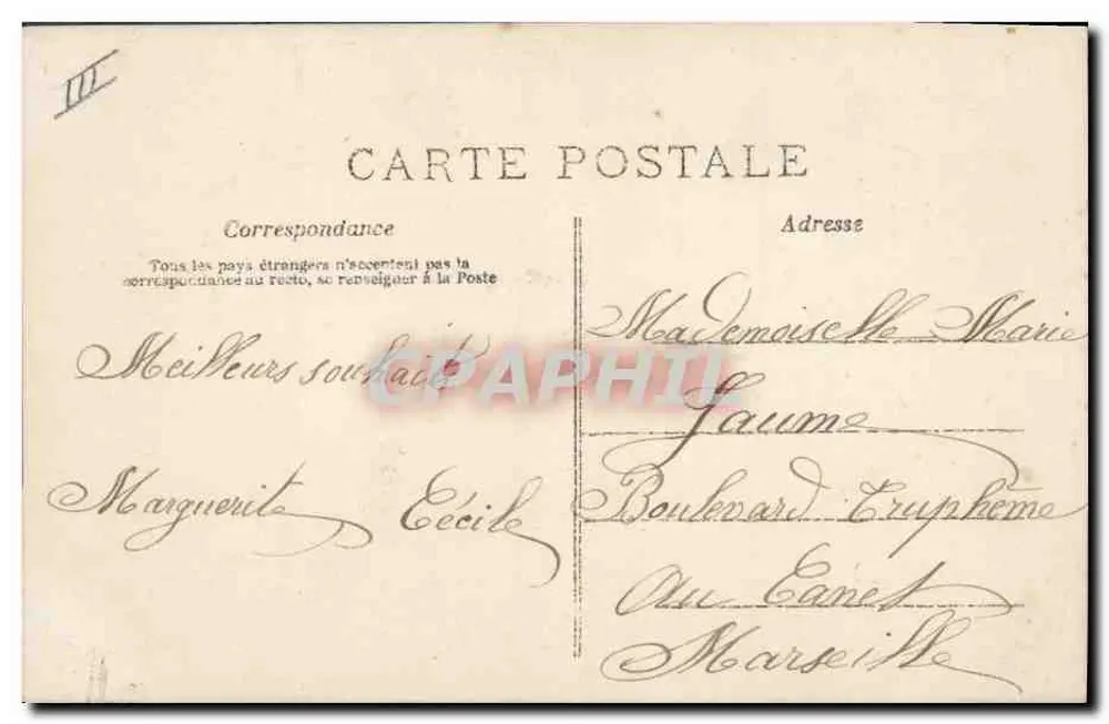 Féerie — Frohe Neujahr 1908 — A. H. — Verlag nicht sichtbar - Rückseite