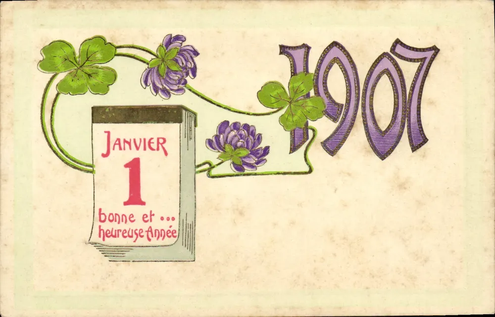 Kalender — Januar 1 — 1907 - Vorderseite