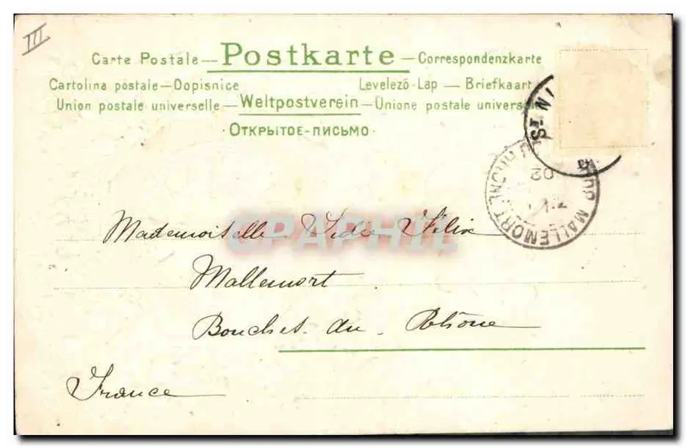 Weihnachtsuhr — Vier Gütlich im neuen 1902 — Verlag nicht sichtbar - Rückseite