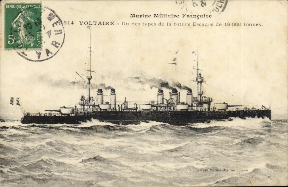 Kreuzer Voltaire — Französische Marine — Verlag Marius Bar, Toulon - Vorderseite