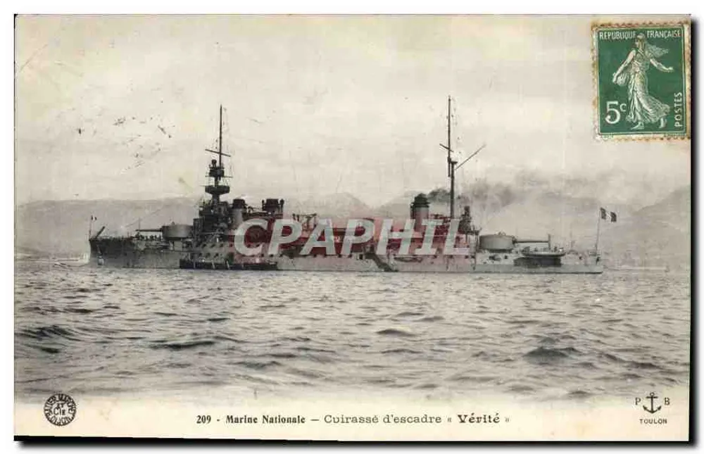 Schlachtschiff « Vérité » — Marine Nationale — Verlag P.A.B. Toulon, Nr. 209 - Vorderseite