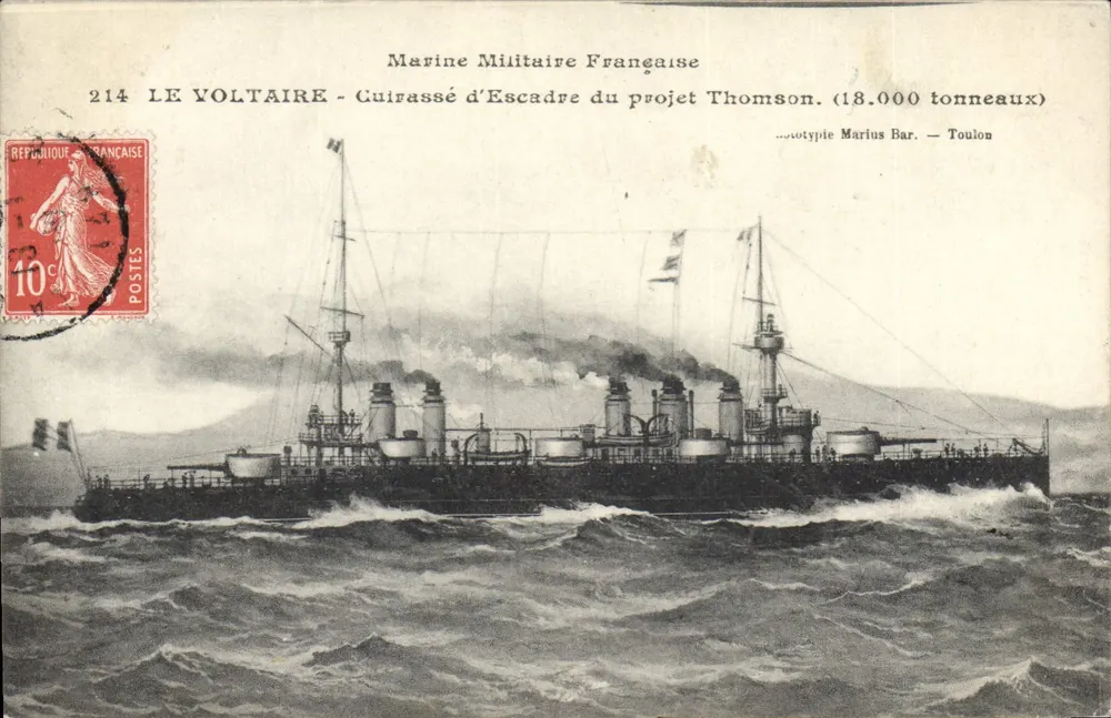 Le Voltaire — Schlachtschiff des Projekts Thomson (18.000 Tonnen) — Mototype Marius Bar — Toulon - Vorderseite