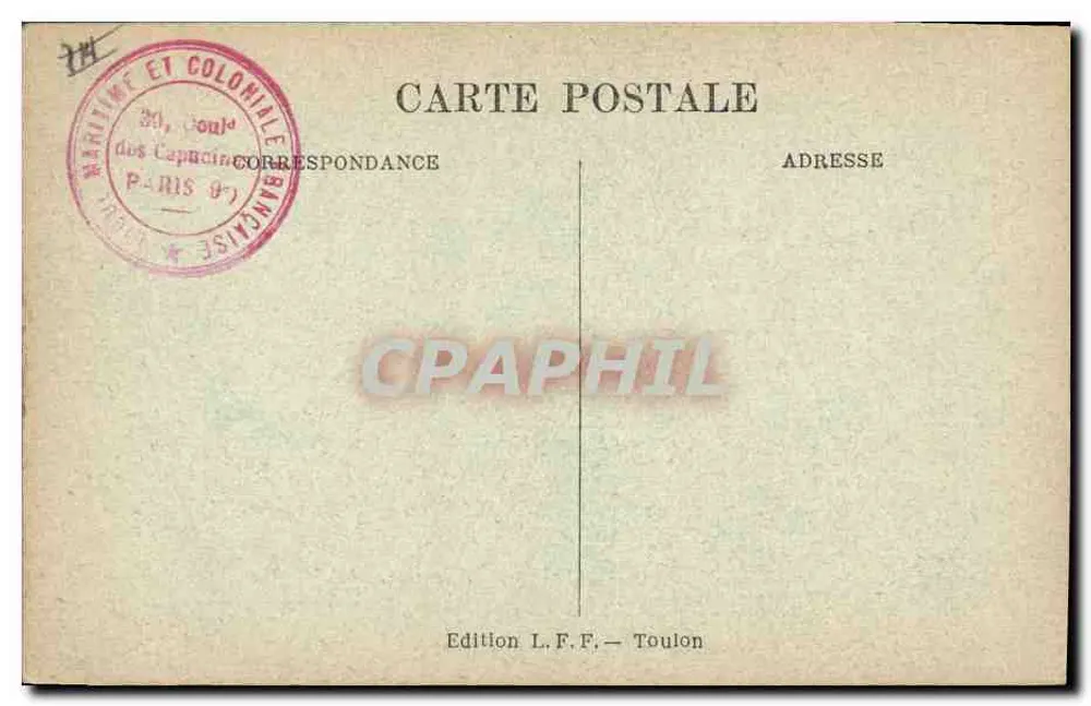 Marinha Francesa : VÉRITÉ — Ligue Marítima Francesa, 8 Rue de la Boëtie, Paris - Verso