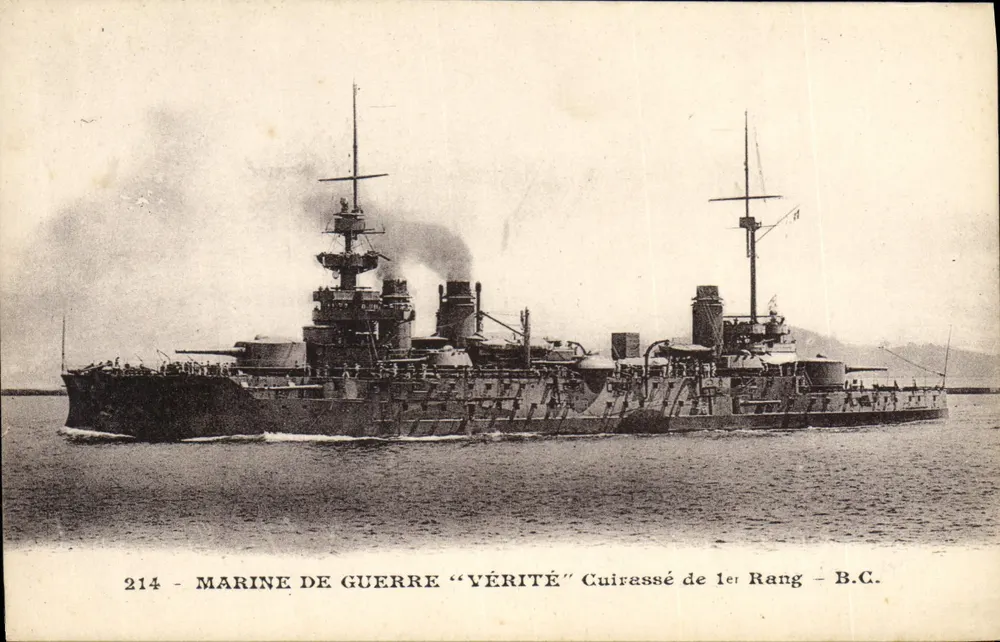 Kriegsschiff "Vérité" — Schlachtschiff erster Klasse — B.C. — Nr. 214 - Vorderseite