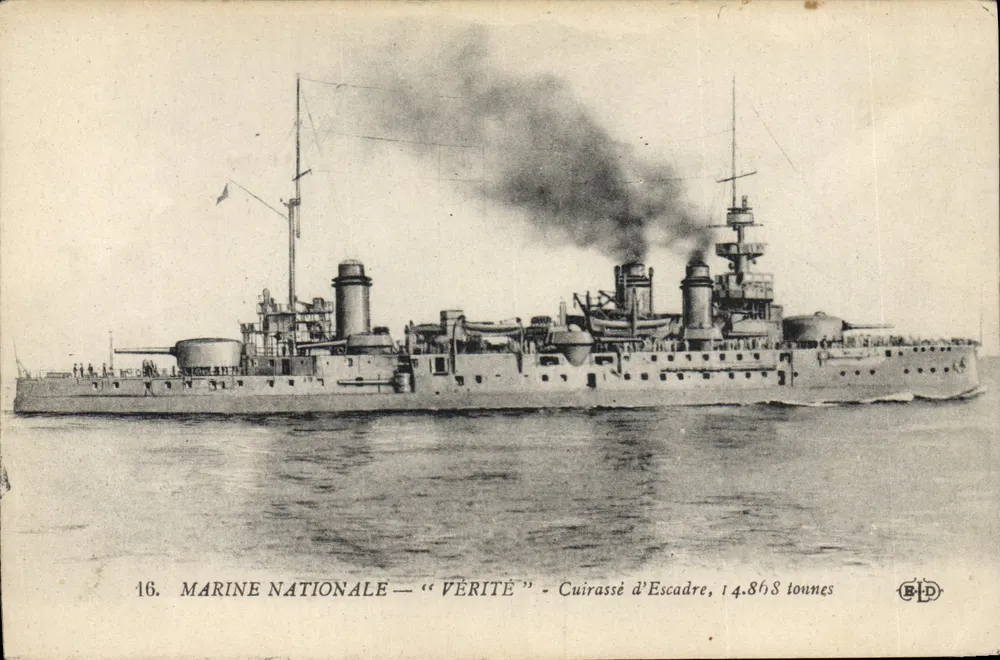 Marine Nationale — "Vérité" — Schlachtschiff der Flotte, 14.868 Tonnen — B.D. - Vorderseite