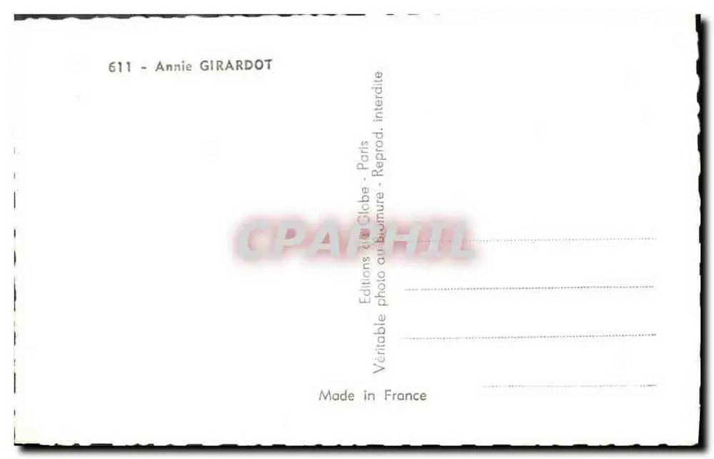 एनी गिरार्डोट — पोर्ट्रेट — एडिशन्स डू ग्लोब, नंबर 611 - पीछे