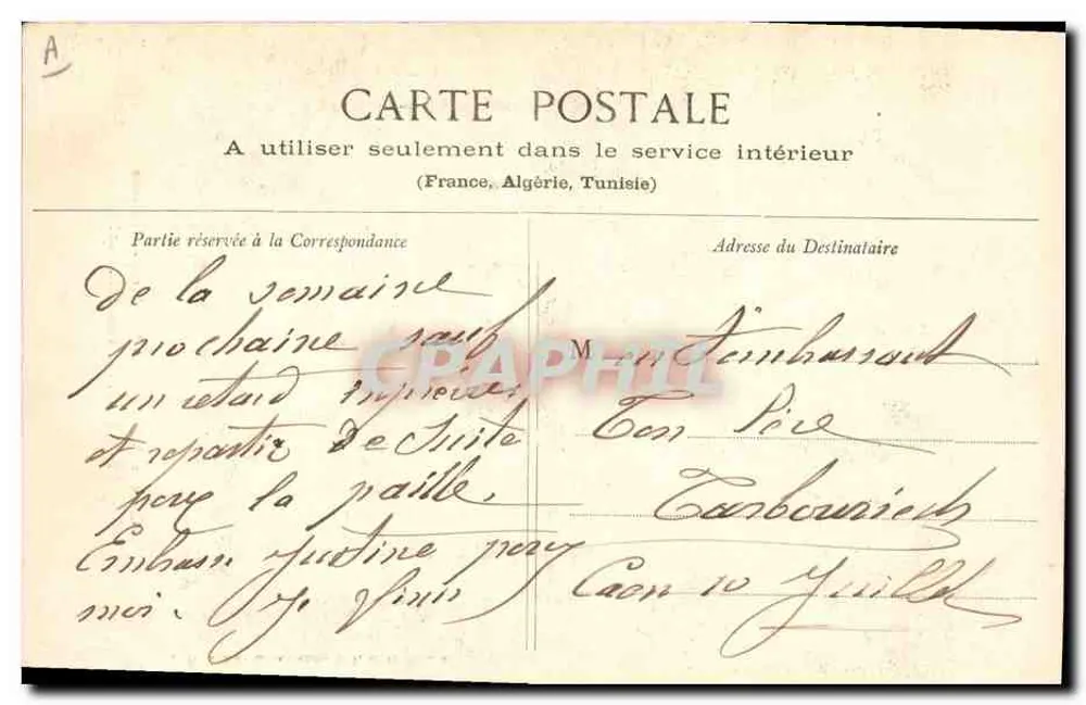 Costume di Douarnenez ad Audierne — L'Artisane — G. I. D. de Nantes, N° 408 - Verso