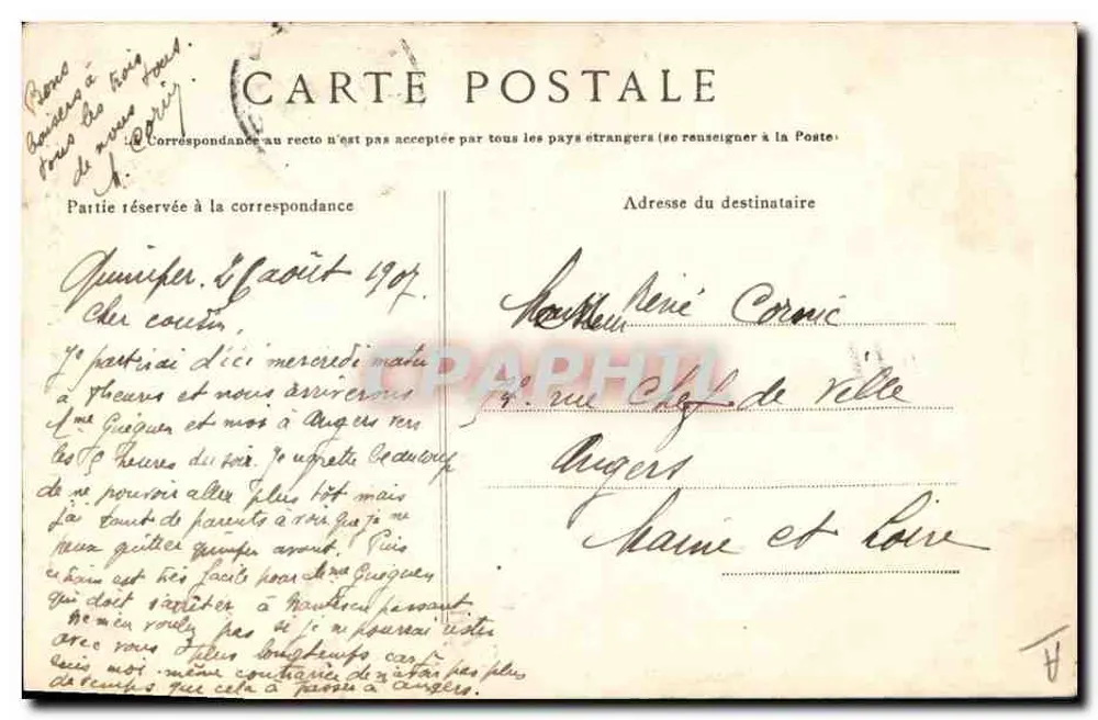 Junge Frau aus Pont-Aven — Studie der Bretonischen Kopfbedeckungen — Sammlung VILALARY, Quimper - Rückseite