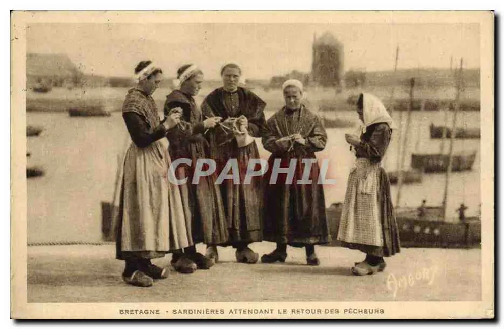 Bretagne - Sardinières warten auf den Rückkehr der Fischer — Ausgabe von An. E. Ramonie, St. Marc, Lyon - Vorderseite