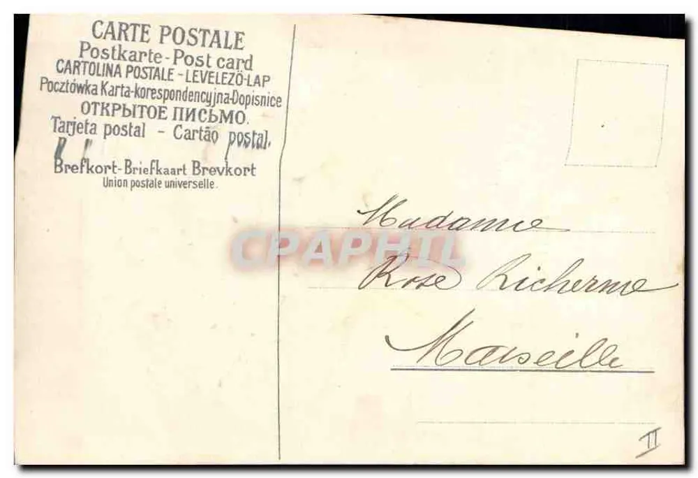 Arranjo de violetas — L'Amilié oferece-lhe — Honoreine Roymons - Verso