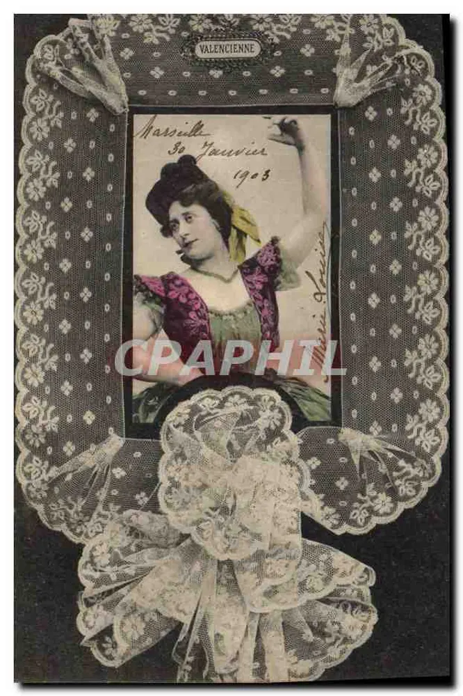 Dançarina em Marselha — So Jannvier 1903 — Valencienne - Frente