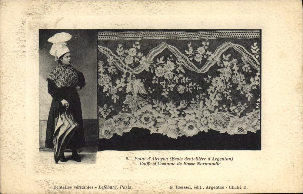 Point d'Alençon — Kopfbedeckung und Kleidung der unteren Normandie — Lefèbure, Paris - Vorderseite