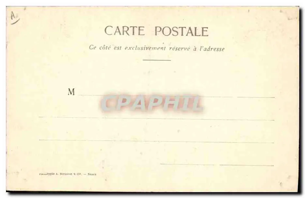 Mulher em vestido de renda — propaganda para Point D'alençon — editor: F. Bérouet & Cie, Nancy - Verso