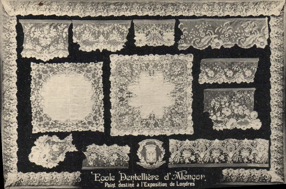 Schule für Alençon-Lace — Londoner Ausstellung — Verleger nicht sichtbar - Vorderseite