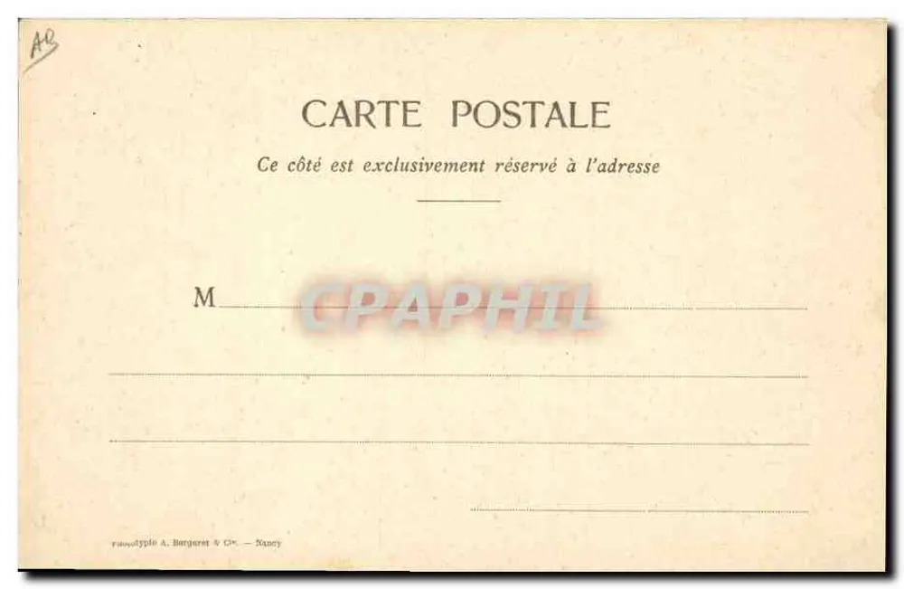 Mulher em vestido de renda — propaganda para Point D'Alencón — editor A. Berjaret & Cie, Nancy - Verso