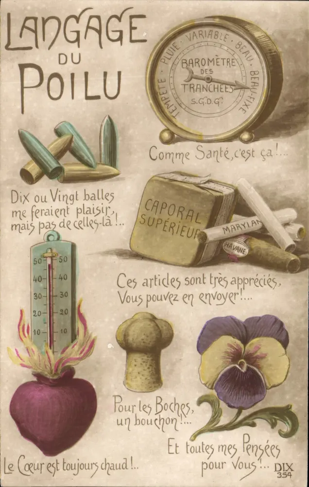 Sprache des Poilu — S.G.D.Q. — Druck von G. PIMAT Paris - Vorderseite