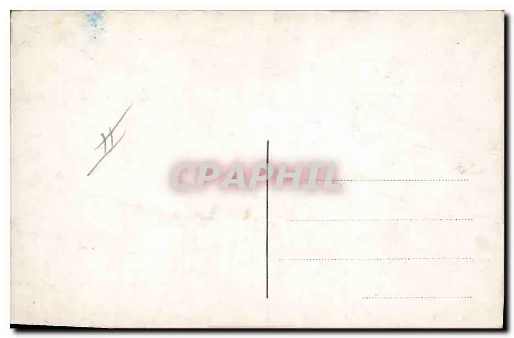 Sprache der Briefmarken — illustrierte Karte mit Porträt einer Frau und Briefmarken - Rückseite