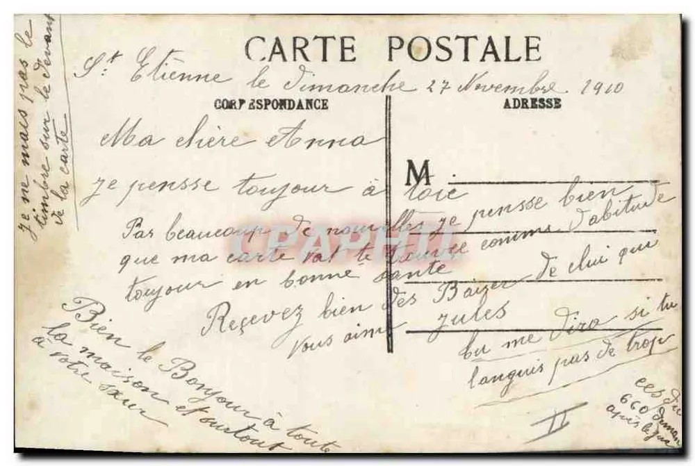 Sprache der Briefmarken — Dekorierte Karte mit Briefmarken und Foto — JAK PARIS - Rückseite