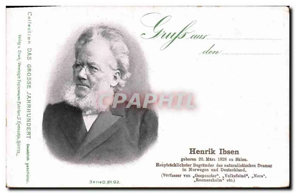 Henrik Ibsen — Retrato — Coleção Das Großen Jahrhundert, Série N° 92 - Frente