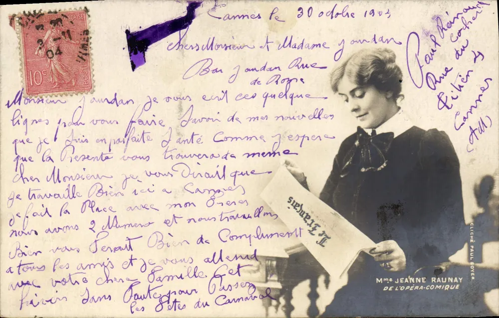 Dona Jeanne Raunay — Ópera-Comique — Cliché Paul Goven — Editor: Paul Goven, n° 151 - Frente