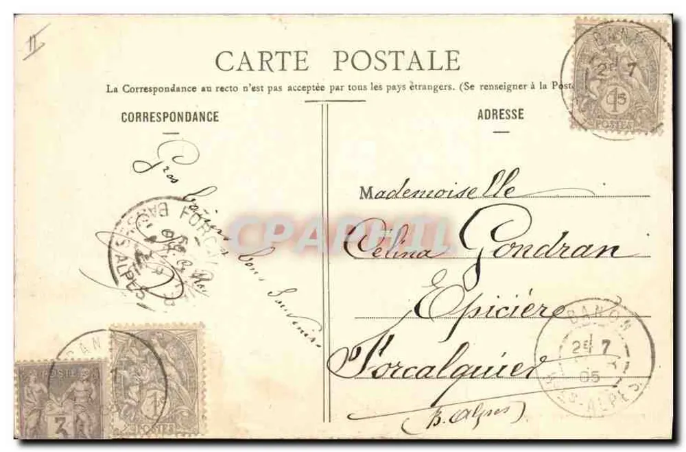 Frau mit Fächer — Phototypie A. Bergeret & Cie, Nancy - Rückseite