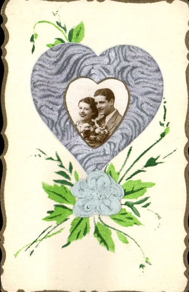 Paare — Herz-förmiges Foto — Verlag P.F. (Frankreich) - Vorderseite