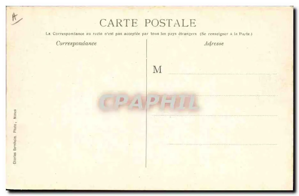 Nîmes — A Corrida de touros — Segundo tercio ou segunda fase. Editor Charles Bernheim, Nîmes. - Verso