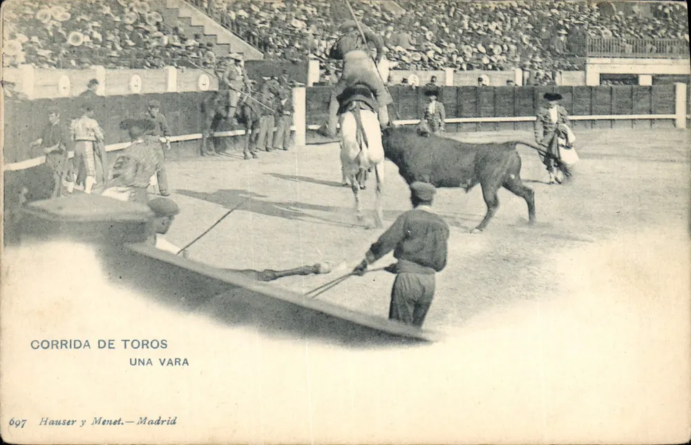 Corrida de Toros — Una Varra — Hauser y Menet, Madrid, n° 697 - Awers
