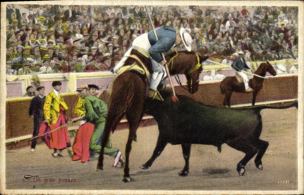 Un gran pupazo — Stierkampf-Spektakel — Postkarten 'Perigut', Barcelona, n° 5 - Vorderseite