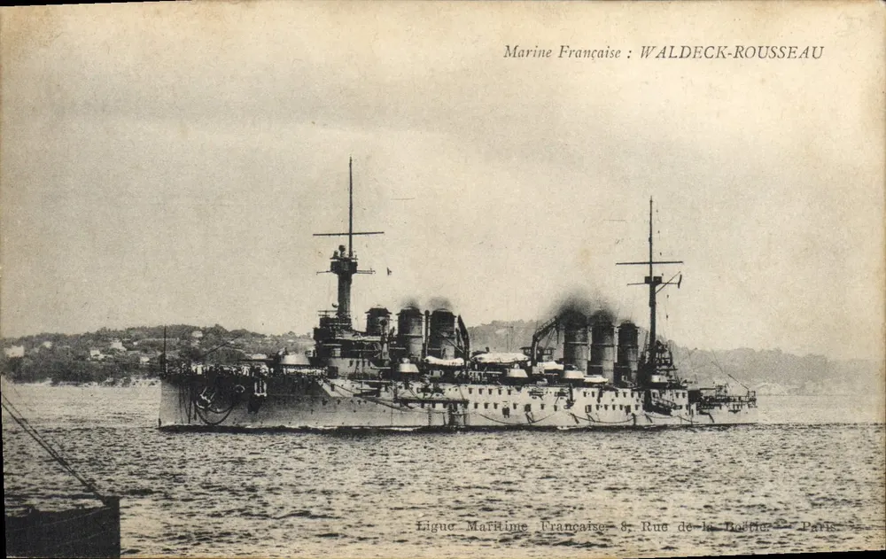 Navio de guerra francês — WALDECK-ROUSSEAU — Edição L.F.F. Toulon - Frente
