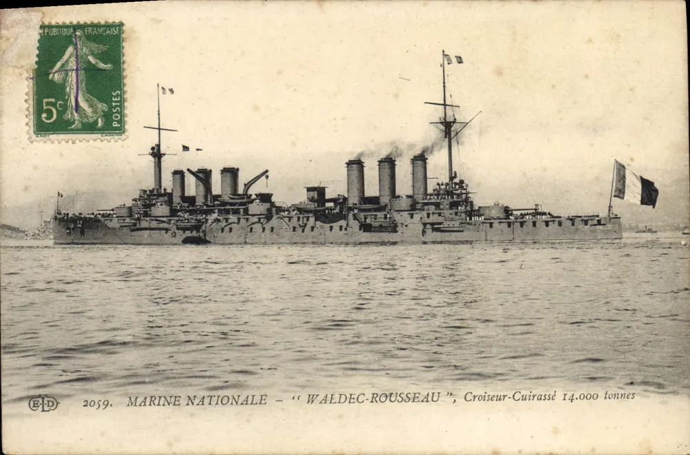 Nationalflotte — "Waldec-Rousseau", Kreuzer-Panzerschiff 14.000 Tonnen — Verlag ELP, Nr. 2059 - Vorderseite