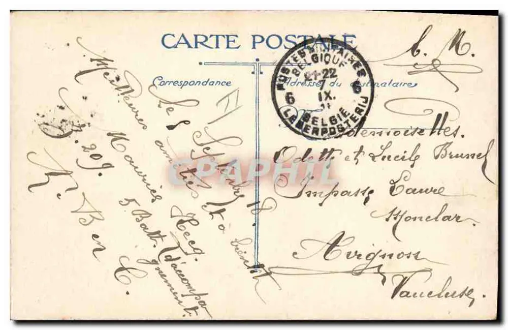 Belgischer Generalstab — General & Captain — L.5 — Verlag M.T.P.L. - Rückseite