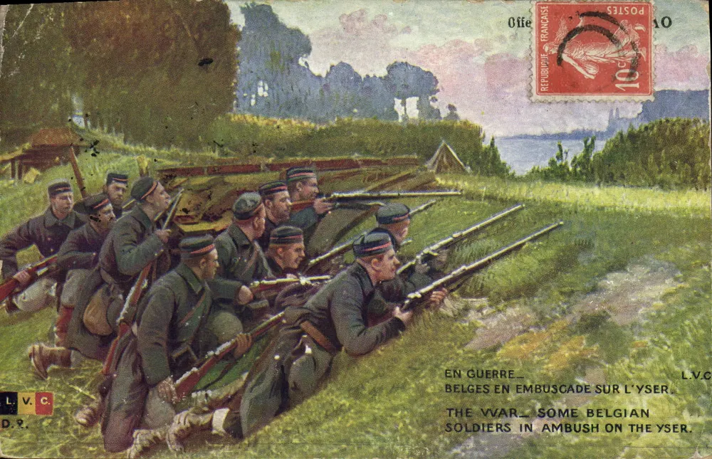 Soldats belges en embuscade sur l'Yser — L.V.C. D.R. — éditeur L.V.C. - Vorderseite
