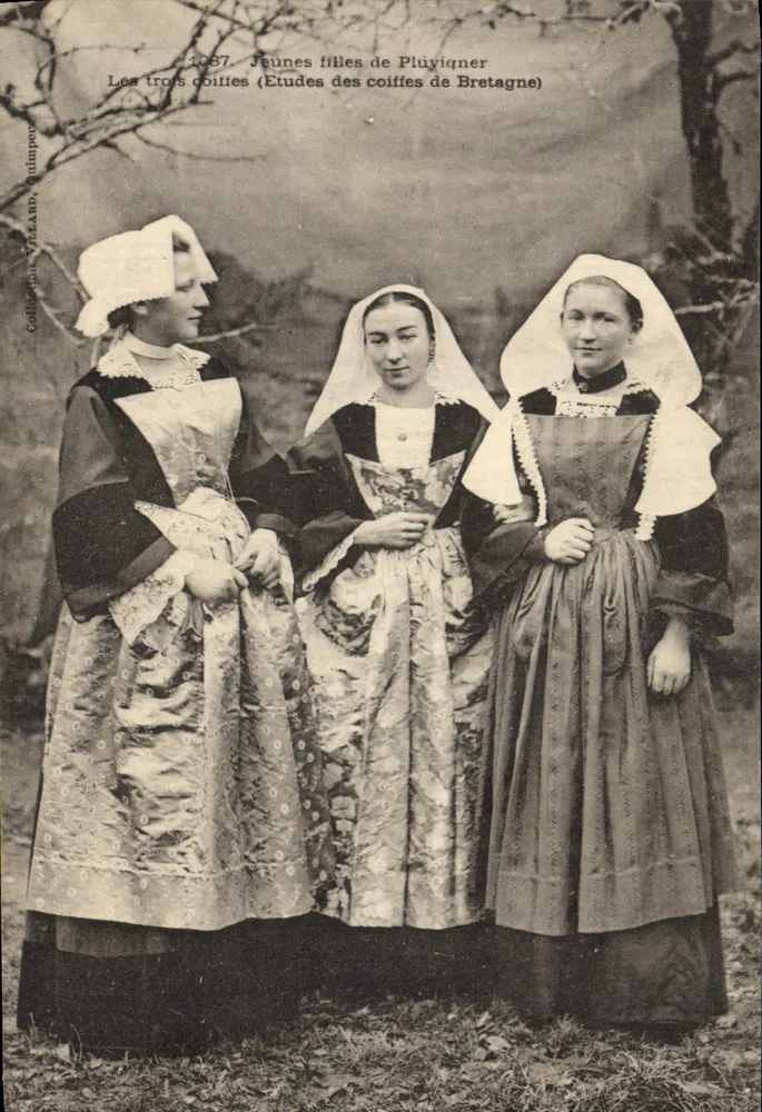 Junge Mädchen aus Pluviqnier — Die drei Schleier (Studien zu den Schleieren der Bretagne) — Sammlung Villard, Quimper - Vorderseite