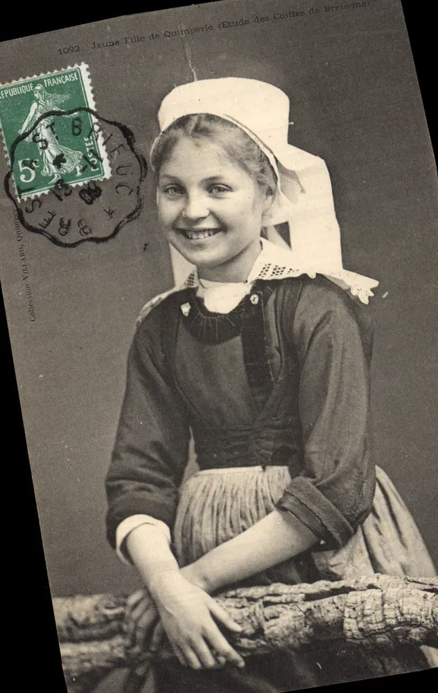 Jovem Menina de Quimperlé (Estudo dos Lenços de Bretanha) — Coleção Virelais, n° 1092 - Frente