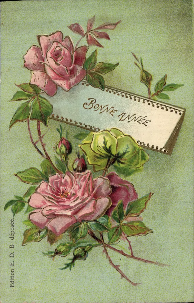 Rozes — Goed Nieuwjaar — Uitgave E.D.B. ingeleverd - Voorkant