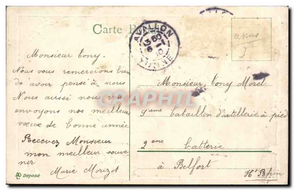 Ave sobre arvoredo nevado — Boas-vindas sinceras para o novo ano — Carta postal - Verso