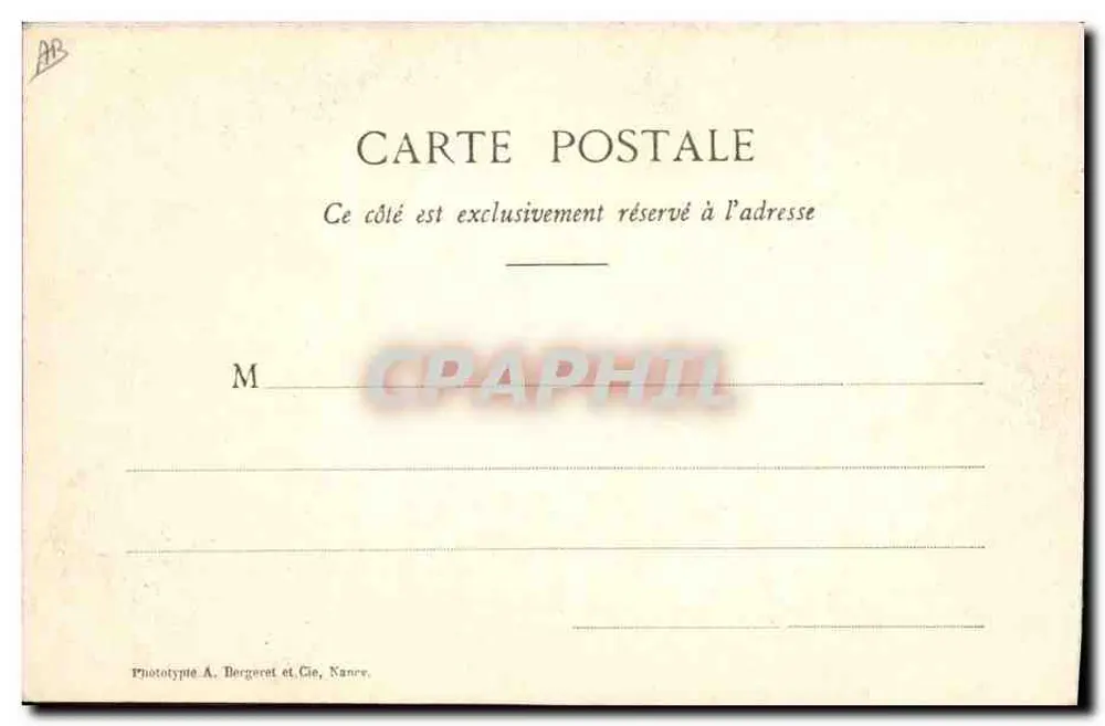 Danseuse — Valencienne — Phototype A. Bergeret et Cie, NANCY - Verso