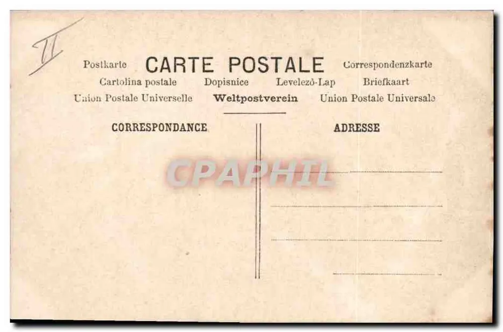 Sentimentale Ansichtskarte mit Stempeln und Postmarken — Verlag - Rückseite