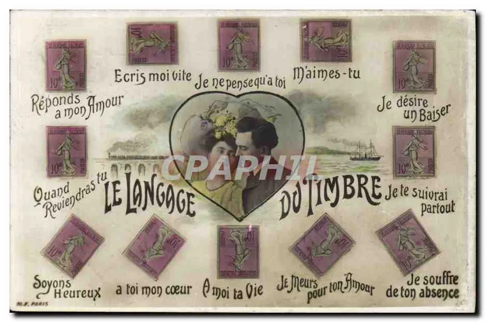 Liebe — Sprache des Stempels — M.L.F. Paris - Vorderseite